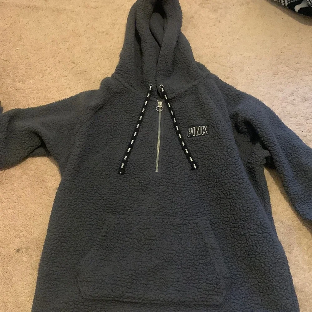 PINK/VS Sherpa Half-Zip Hoodie - Picture 1 of 3